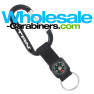 Custom Engraved Black Carabiner with Compass Keychain Strap