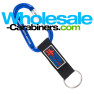 Custom Engraved Blue Carabiner With Customized PVC Strap Key Ring