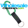 Custom Engraved Green Carabiner Keychains With PVC Strap Key Ring