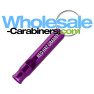 Safety Whistle Keychains - Purple Bobby Style With Custom Engraving