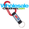 Custom Keychain - Engraved Red Carabiner With Customized PVC Strap Key Ring