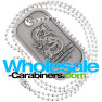 Custom Dog Tags in Brushed Metal with Antiqued Silver Plating